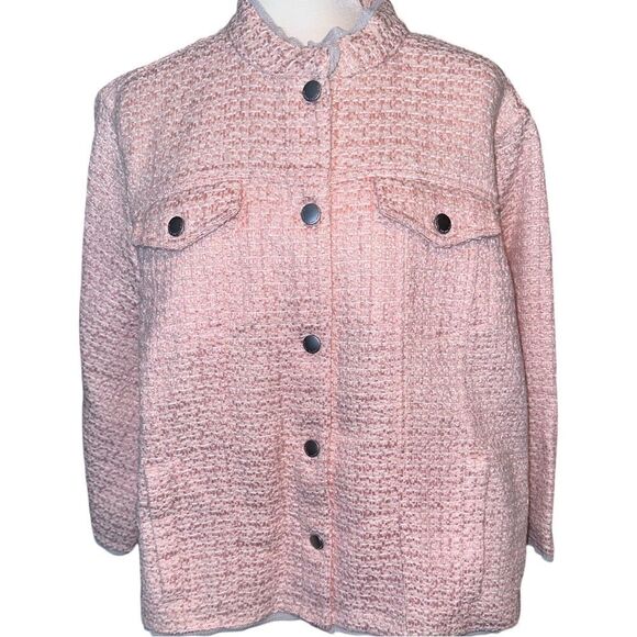 Rachel Roy | NWT Pink Tweed Cropped Jacket | Plus Size 3X - Picture 2 of 8